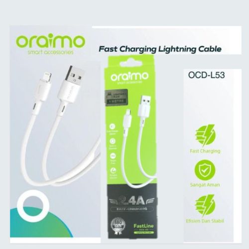 Oraimo IPhone 2.4A Fast Charging USB Lightning Data Cable