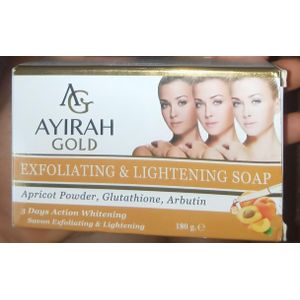 Exfoliating And Lightening Soap, Apricot powder, glutathione Arbutin (Ayirah Gold)×1