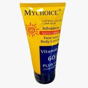 My Choice Advance Sunscreen Face & Body Lotion Vitamin E SPF 60 PLUS +++ CLEAR ACETATE - 150g (MY CHOICE)