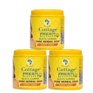 Cottage Fresh 3 Pieces Ghana Alata Samina Pure Herbal Soaps, 550g - Big Sizes