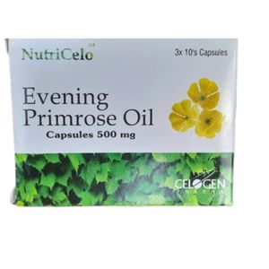 Nutricelo Evening Primrose Oil Capsules 500mg – Natural Support for Hormonal Balance & Well-Being