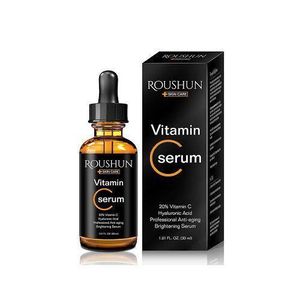 Roushun Vitamin C Serum 20% Vitamin C Hyaluronic Acid Professional Anti-Aging Brightening Serum