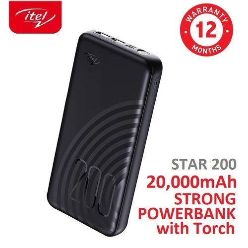 itel 20000mAh Fast Charging, Bright Torch STAR 200 Power Bank