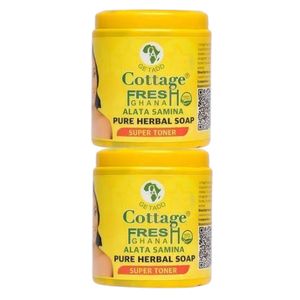 Cottage Fresh 2 Pieces Ghana Alata Samina Pure Herbal Soaps, 550g - Big Sizes