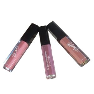 3 Set Of 24 Hours Long Lasting Lip Gloss, Student, Stone, Brandy ( Classic Makeup USA) 3 Pieces