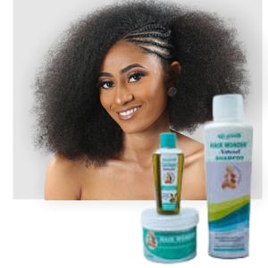 El-glittas HAIR WONDER 3-in-1 Combo: (Natural Shampoo, Natural Oil, Rich Daily Moisturizer & Repair Cream)