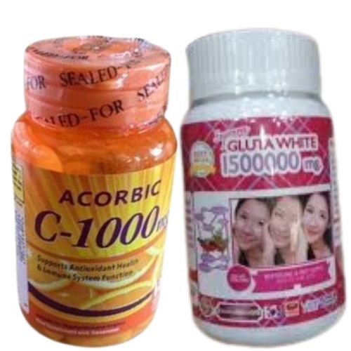 Acorbic Vitamin (ACORBIC) C-1000mg AND Super White Pills 1500000mg Anti-Aging 2-in-1 Combo