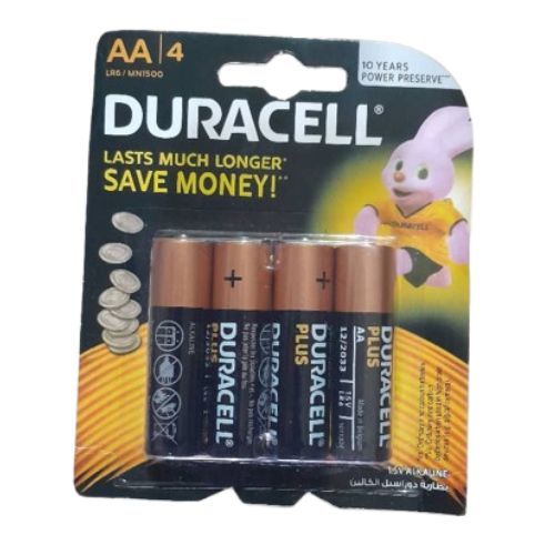 DURACELL Plus AA 1.5V Batteries (4-Pack, LR6/MN1500)