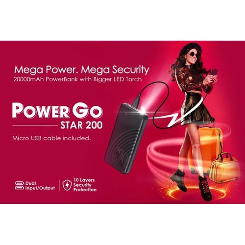 itel 20000mAh Fast Charging, Bright Torch STAR 200 Power Bank