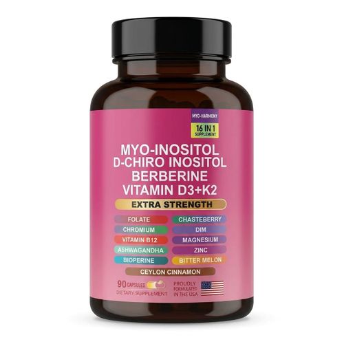 Myo-Harmony 16-in-1 Supplement - Myo-Inositol, D-Chiro Inositol & Berberine - 90 Capsules