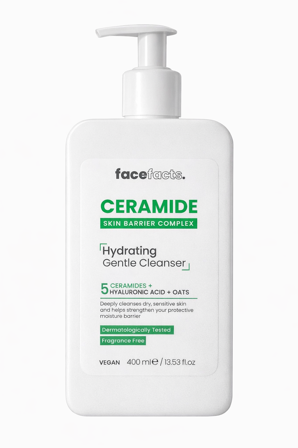 Ceramide Skin Barrier Complex Hydrating Gentle Cleanser – 5 Ceramides + Hyaluronic Acid + Oats – Fragrance Free – Vegan