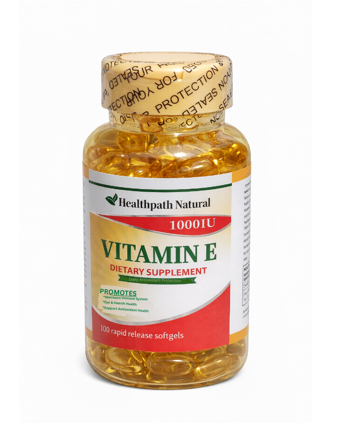 High-potency Vitamin E 1000IU Dietary Supplement – Rapid Release Softgels