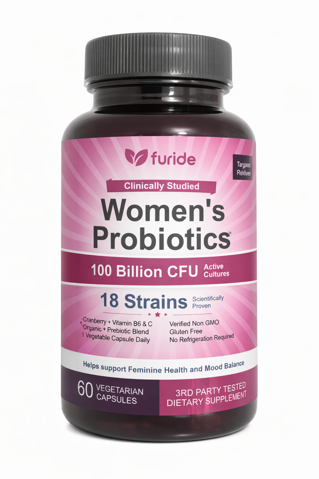 Furide Women’s Probiotics 100 Billion CFU – 18 Strains Digestive & Feminine Support