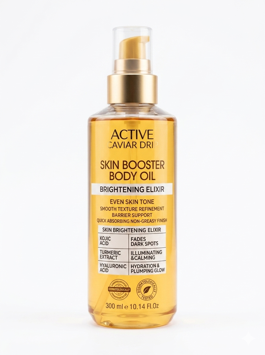 Drip Skin Booster Body Oil - Brightening Elixir with Kojic Acid & Turmeric - 300ml