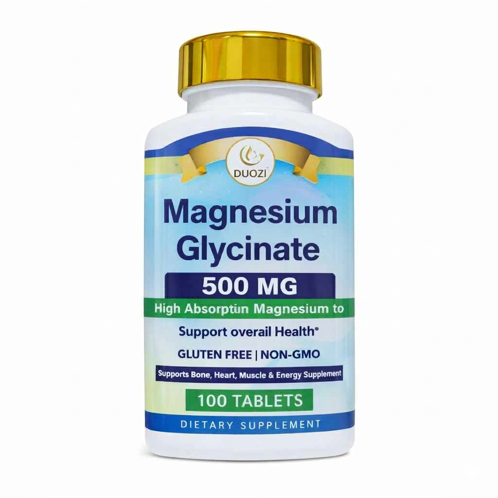 Duozi Magnesium Glycinate 500mg - High Absorption Magnesium to Support Overall Health - 100 Tablets