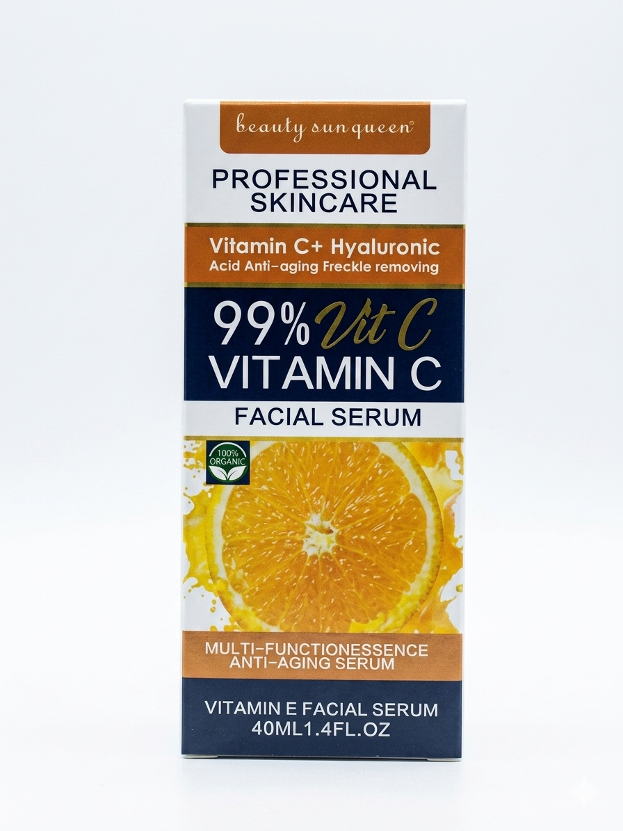 Beauty Sun Queen Professional Skincare Vitamin C Facial Serum,
