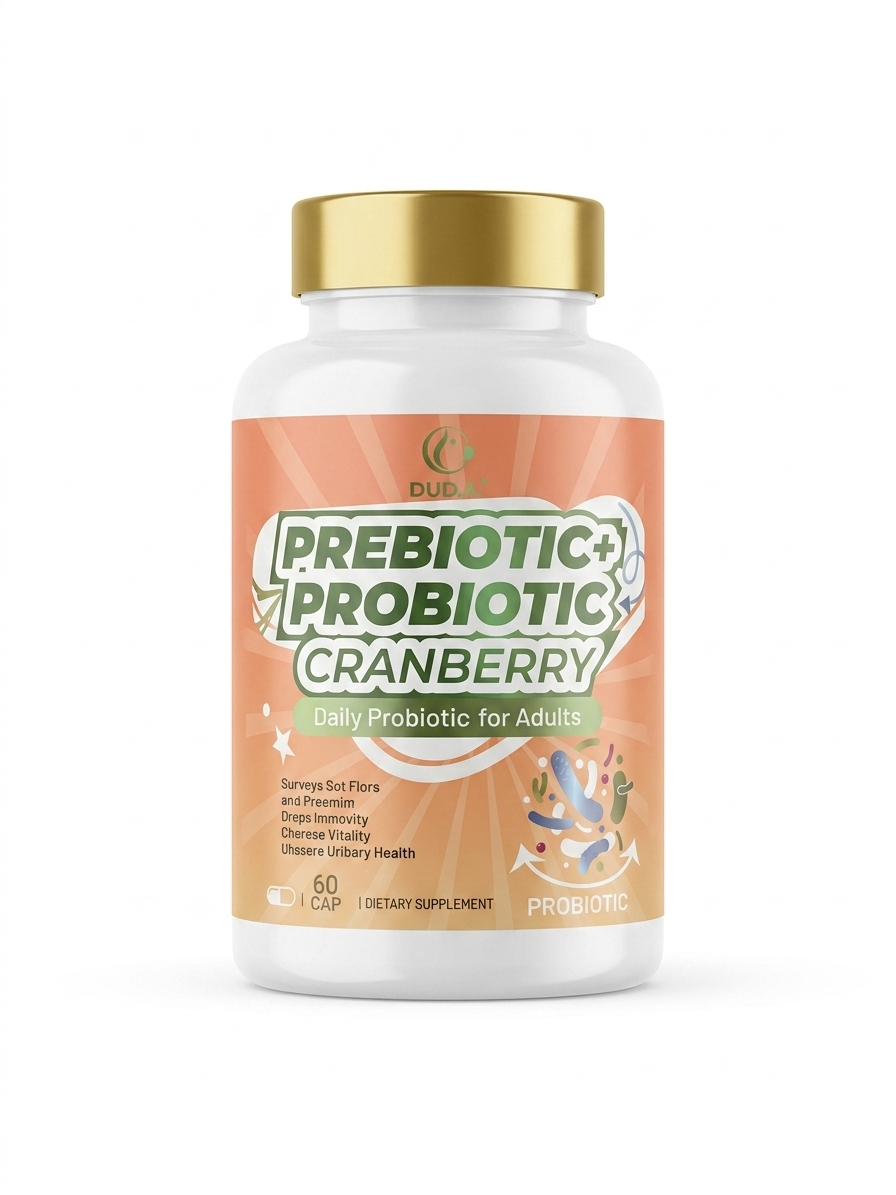 Prebiotic + Probiotic Cranberry supplement for adults.