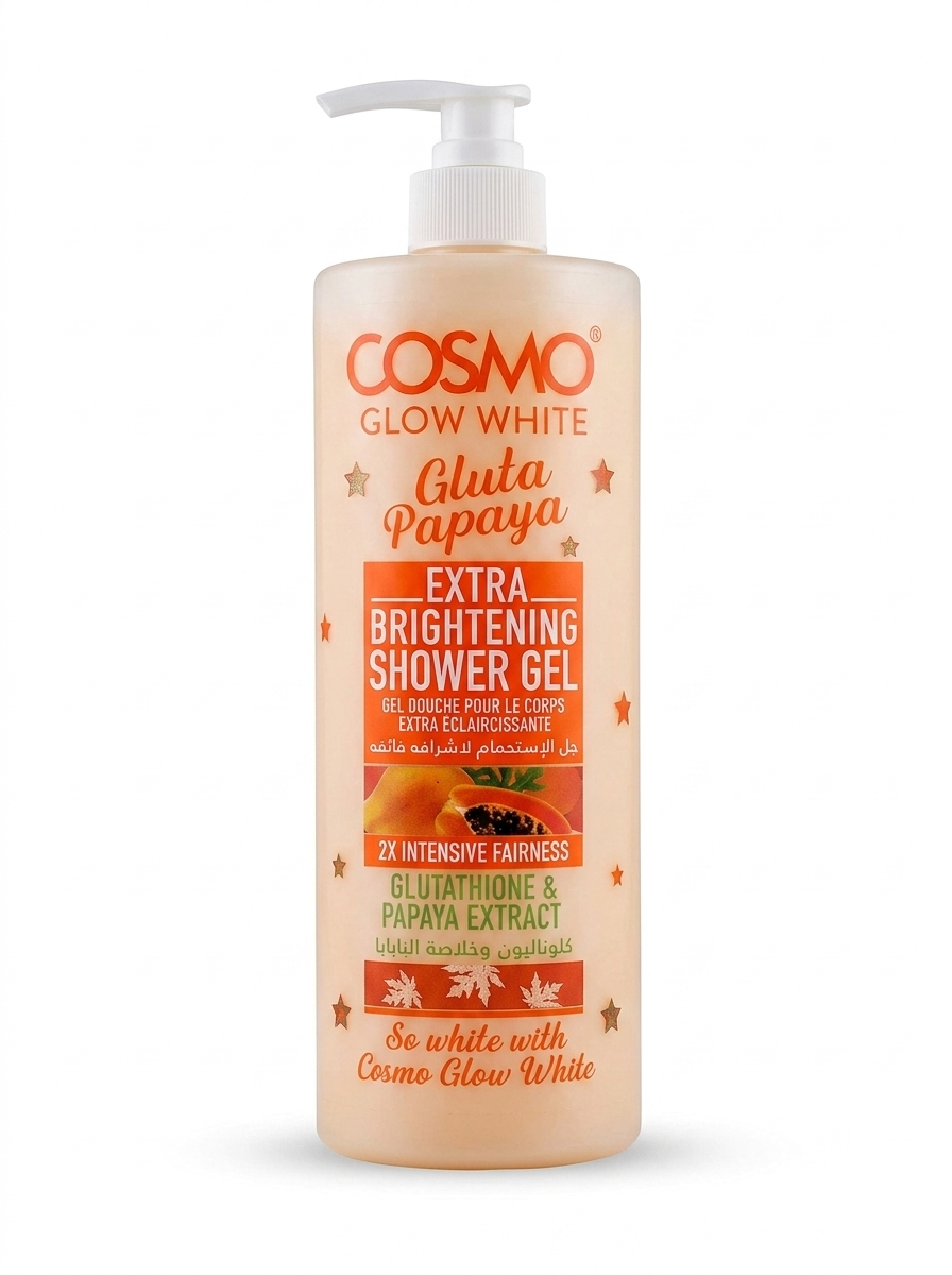 Glow White Gluta Papaya Extra Brightening Shower Gel - 2X Intensive Radiance - 1000ml